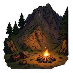 Trail Map Topographic — 256×256 pixel art sprite
