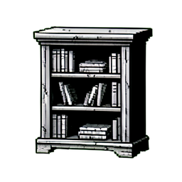 Gefesselter Bücherregal — 256×256 Pixel-Art-Sprite