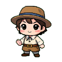 Bardo viajero — sprite pixel art 256×256