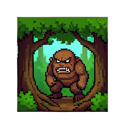 Entidad del Árbol Despierta Enojada (Cinemático) — sprite pixel art 256×256