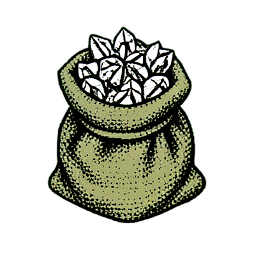 Treasure Bag (1-Bit) - 256x256 pixel art sprite