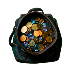Schatztasche (Kinematisch) — 256×256 Pixel-Art-Sprite