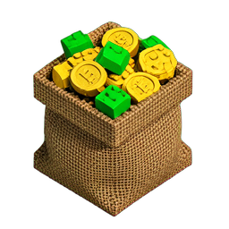 Treasure Bag (Voxel) - 256x256 pixel art sprite