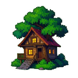 Treehouse - 256x256 pixel art sprite