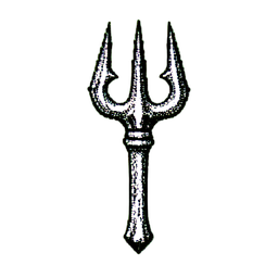 Dreizack (1-Bit) — 256×256 Pixel-Art-Sprite