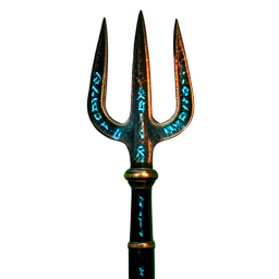 Dreizack (Cinematisch) — 256×256 Pixel-Art-Sprite