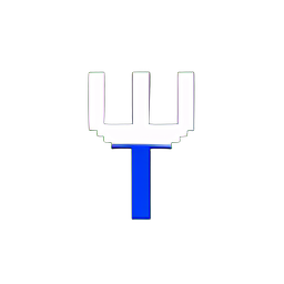 Trident (Low-Res) - 256x256 pixel art sprite