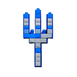 Trident (Voxel) - 256x256 pixel art sprite