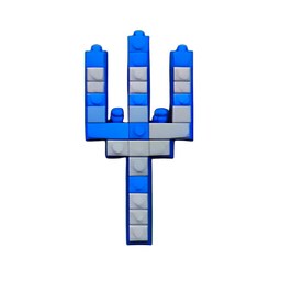 Tridente (Voxel) — sprite pixel art 256×256