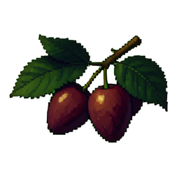 Tropical Bush Berry — 256×256 pixel art sprite