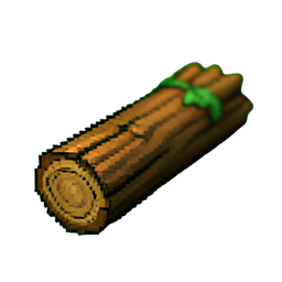 Tronco caído tropical — sprite pixel art 256×256