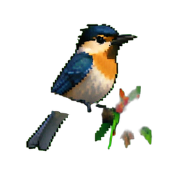 Ninho de pássaro tropical — sprite pixel art 256×256