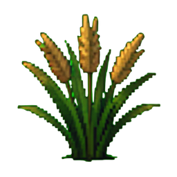 Grappe de roseaux tropical — sprite pixel art 256×256