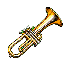 Trumpet Bb Brass — 256×256 Pixel-Art-Sprite