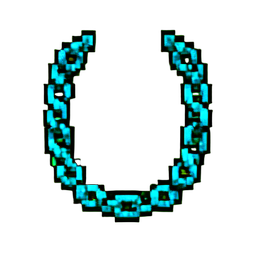 Collier chaîne turquoise — sprite pixel art 256×256