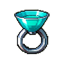 Bague Cocktail Turquoise — sprite pixel art 256×256
