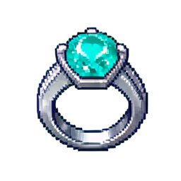 Bague Sceau Turquoise — sprite pixel art 256×256