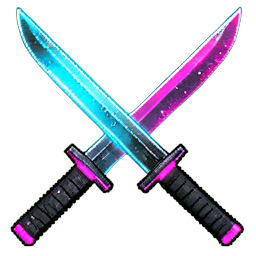 Twin Swordsman (Cyberpunk) - 256x256 pixel art sprite