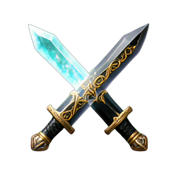 Zweischwerter (HD-2D) — 256×256 Pixel-Art-Sprite