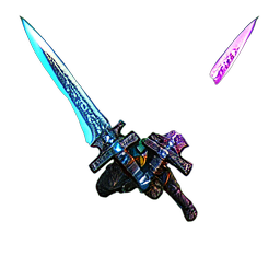 Zwillingsschwert (VFX) — 256×256 Pixel-Art-Sprite