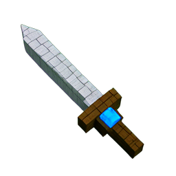 Espadachim Gêmeo (Voxel) — sprite pixel art 256×256