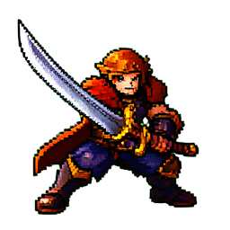 Twin Swordsman - 256x256 pixel art sprite