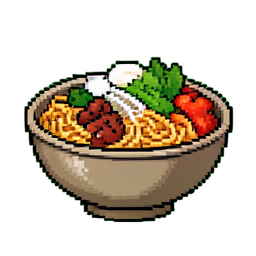 うどん丼 — 256×256 ピクセルアートスプライト