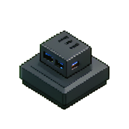 USB 허브 도킹 — 256×256 픽셀 아트 스프라이트
