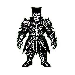 Compte Vampirique (1-bit) — sprite pixel art 256×256