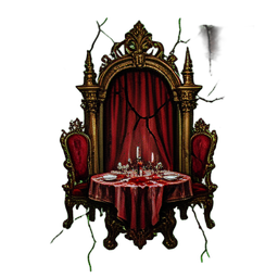 Vampirische Thron mit Knochenrücken — 256×256 Pixel-Art-Sprite