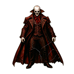 Vampirische Zwillinge identisch blass — 256×256 Pixel-Art-Sprite