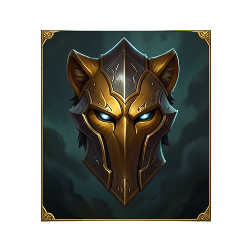 Casque du Lion Vanguard — sprite pixel art 512×512