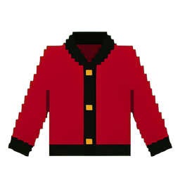 Cardigan de terciopelo — sprite pixel art 256×256