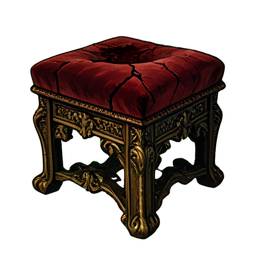 Samt-Fußhocker mit Fransen — 256×256 Pixel-Art-Sprite