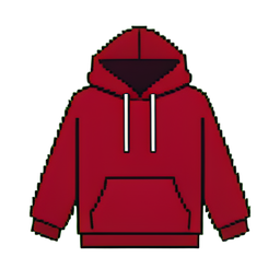 Sweat à capuche de velours — sprite pixel art 256×256