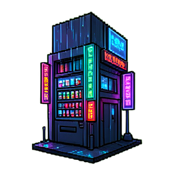 Vending Wall Multi Stack — 256×256 pixel art sprite