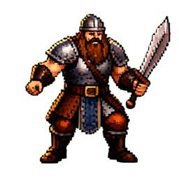 Viking Berserker - 256x256 pixel art sprite