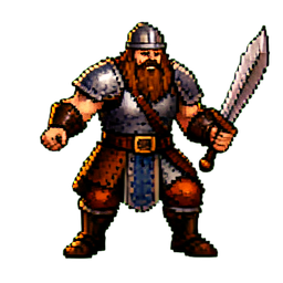 Wikinger Berserker — 256×256 Pixel-Art-Sprite
