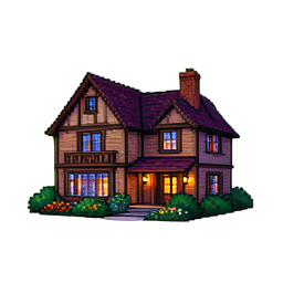 빌라 — 256×256 픽셀 아트 스프라이트