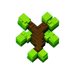 Vine Creeper (Voxel) - 256x256 pixel art sprite