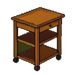 Carrito de bar vintage — sprite pixel art 256×256