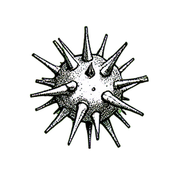 Virus Bug (1-Bit) - 256x256 pixel art sprite