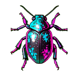 Virus-Bug (Cyberpunk) — 256×256 Pixel-Art-Sprite