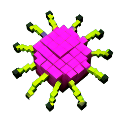 Virus Bug (Voxel) - 256x256 pixel art sprite
