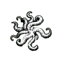 Void Tentacle (1-Bit) - 256x256 pixel art sprite