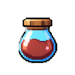 Volatile Health Potion — 256×256 pixel art sprite