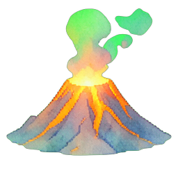 Volcano Active Glow — 256×256 pixel art sprite