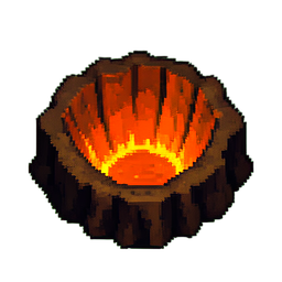 火山クレーター — 256×256 ピクセルアートスプライト