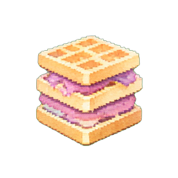 Pila de Waffles — sprite pixel art 256×256
