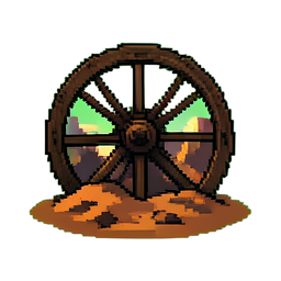 Zerbrochenes Rad — 256×256 Pixel-Art-Sprite